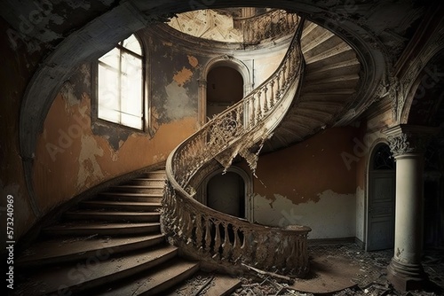 Staircase in an Abandoned Building
