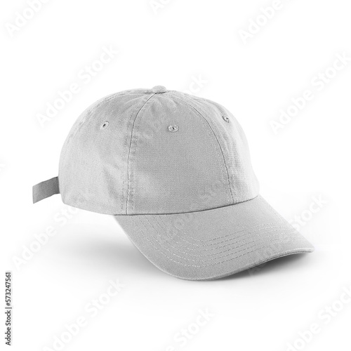White baseball cap mockup isolated transparent
