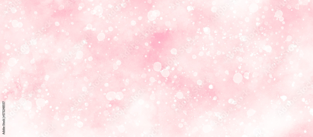 abstract blur and lovely soft light pink background with bubbles,  beautiful pink watercolor background with various bokeh surrounding randomly, soft pink texture with smoke and clouds.	