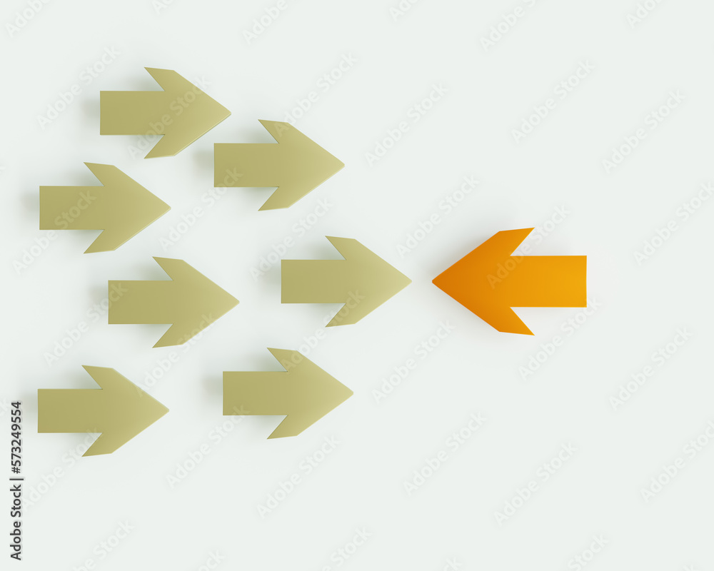 Arrows that oppose each other. Extremes, obstinacy, difference, opinions and conflict concept. 3D rendering. Arrows that oppose each other. Extremes, obstinacy, difference, opinions and conflict concept. 3D rendering.