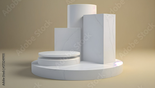 Marble stone podium product display for advertising.