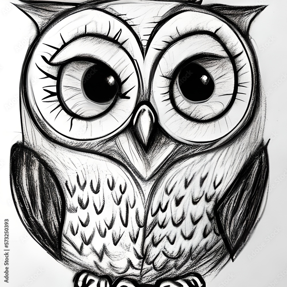 Wise owl, symbol of education, cute illustration for use on educational ...