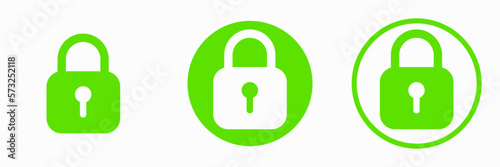 Set of lock icons, padlock icon. Safety protect symbols. Padlock closed symbols. Sign of locked padlock. Vector clipart illustration.