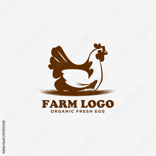Chicken egg farm logo template