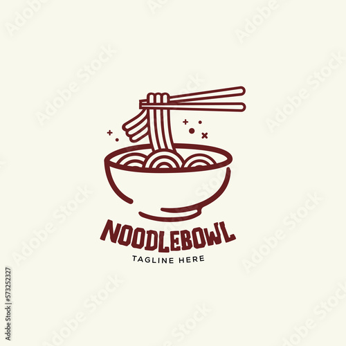noodle bowl logo template for food brand