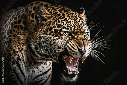 Leopard high quality closeup. Generative AI © Scrudje