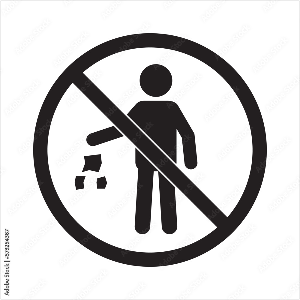 Do not littering sign. Don't Litter signs. Don't throw the trash