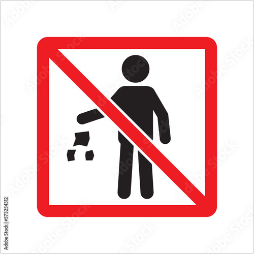Do not littering sign. Don't Litter signs. Don't throw the trash carelessly symbol.