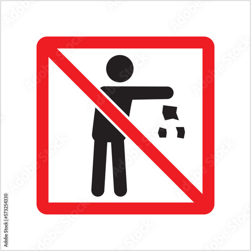 Do not littering sign. Don't Litter signs. Don't throw the trash carelessly symbol.