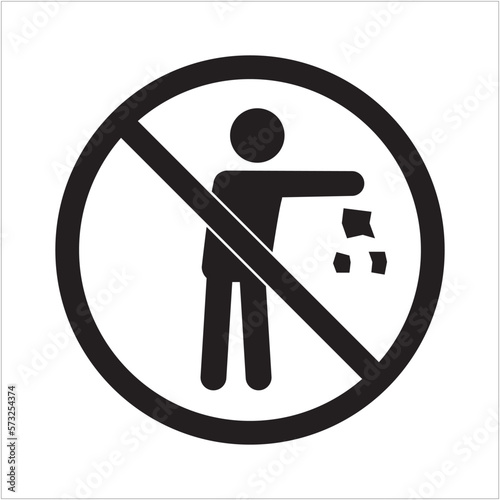 Do not littering sign. Don't Litter signs. Don't throw the trash carelessly symbol.