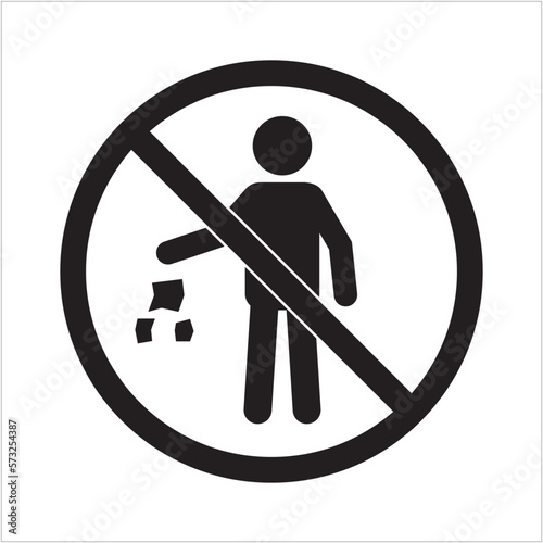 Do not littering sign. Don't Litter signs. Don't throw the trash carelessly symbol.