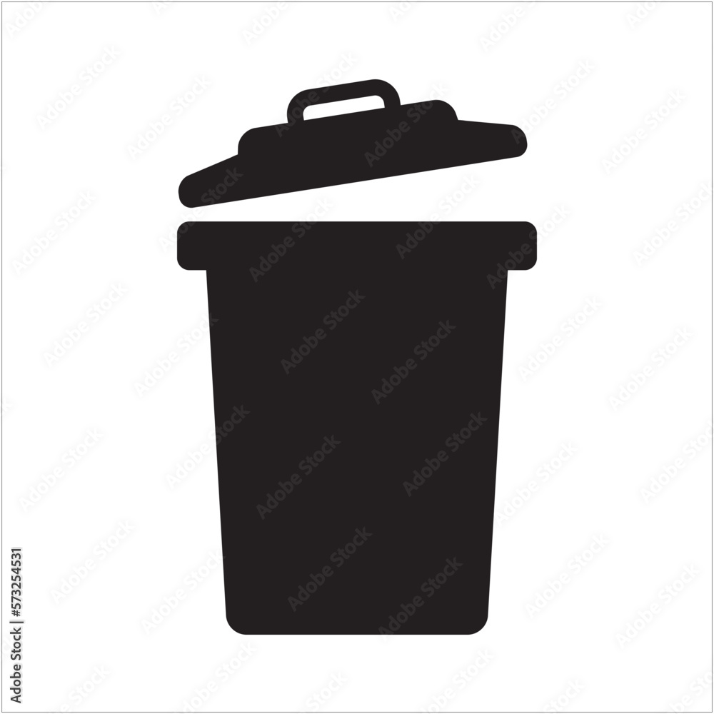 Trash bin sign. Garbage can symbol. Rubbish container sign. Vector template design. Trash bin sign. Garbage can symbol. Rubbish container sign. Vector template design.