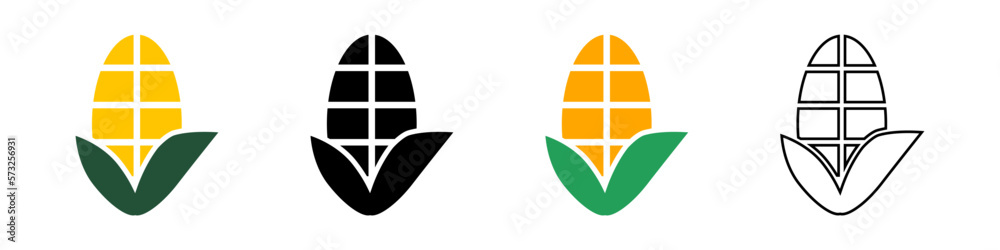 Corn icon set. Maize set. Vector. Corn icon set. Maize set. Vector.