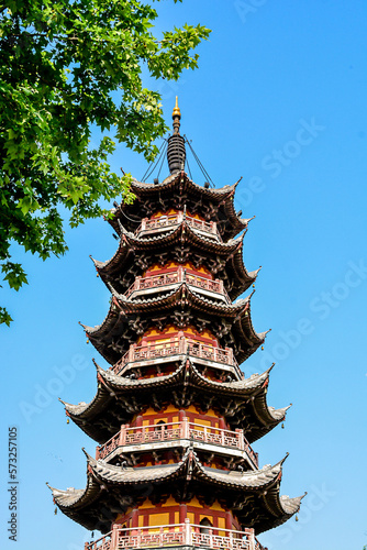 Landscape of Longhua temple located in Shanghai China