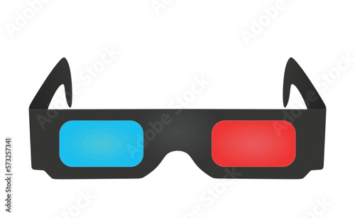 Black 3D glasses. vector illustration