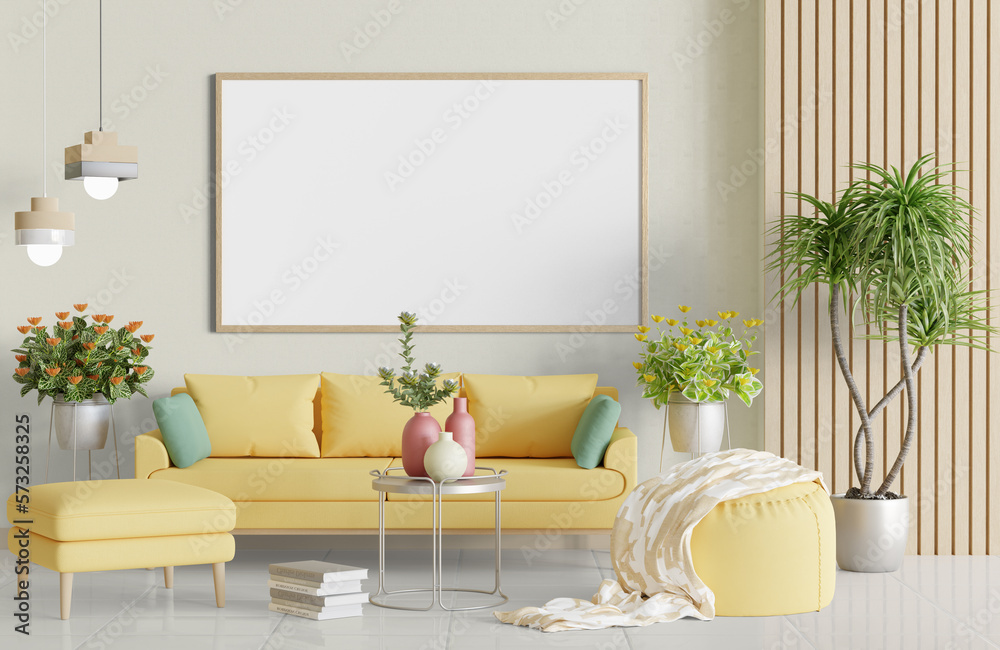 Frame with interrior on the wall Frame with interrior on the wall