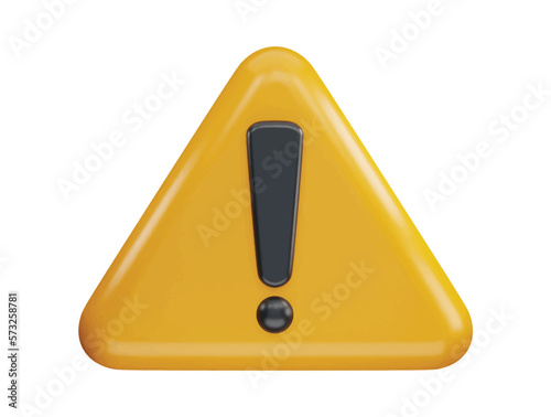 Warning Danger icon 3d rendering vector illustration