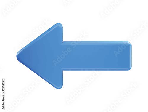 Left Arrow icon on 3d rendering vector illustration