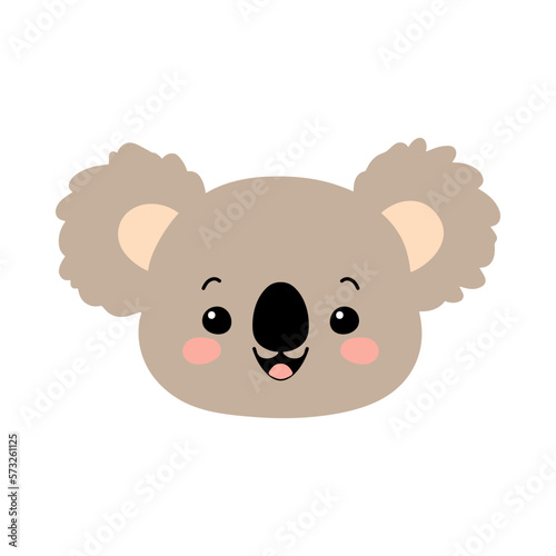 Cute little koala. Vector cartoon illustration, isolated on a white background. Scandinavian style flat design. Concept for children print.