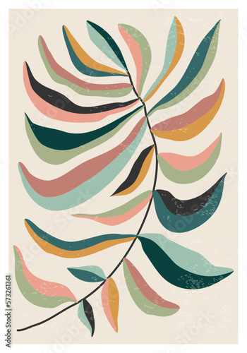 Matisse inspired contemporary collage botanical minimalist wall art poster