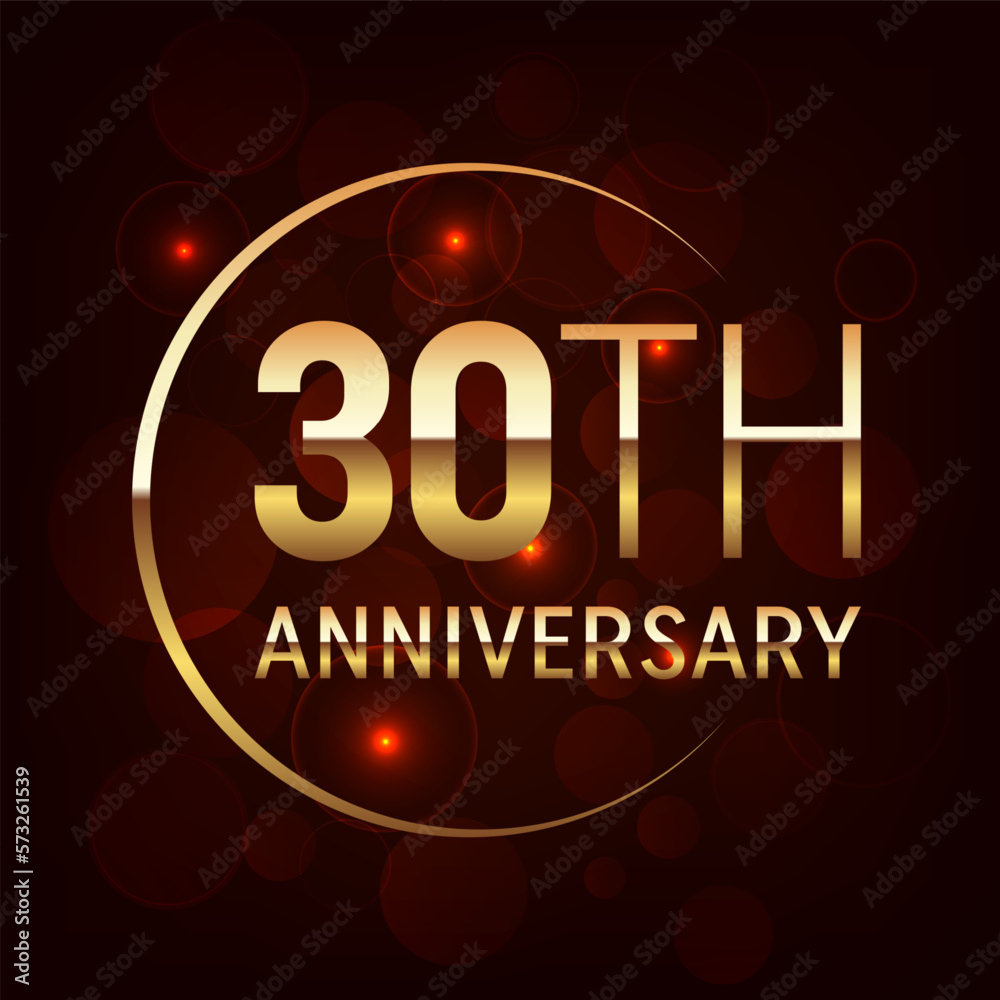 Vetor de 30th Anniversary logo design with golden number and text for ...