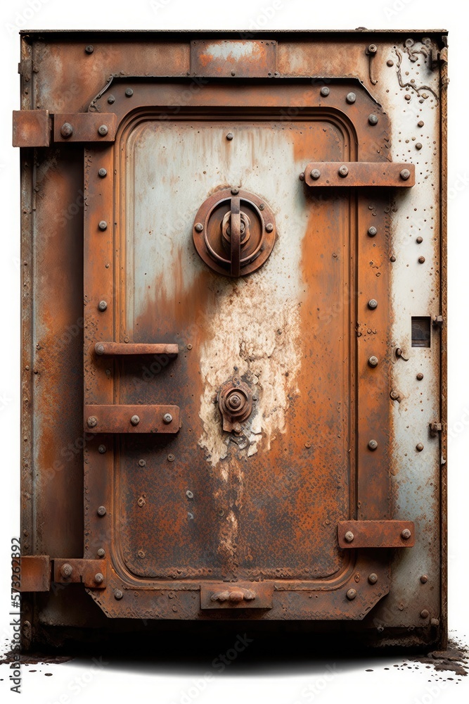 Illustration of an isolated old door - Created with Generative AI Illustration of an isolated old door - Created with Generative AI