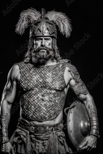 Fierce warrior with warpaint. © Virtual Actors