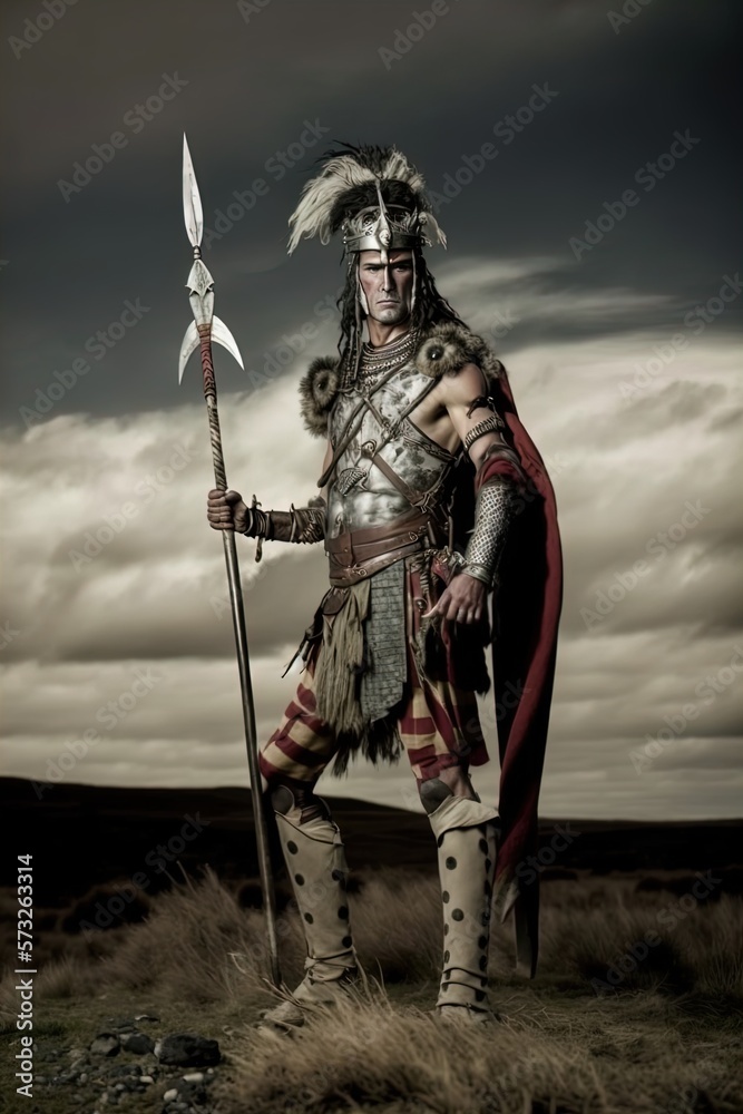 Fierce warrior with warpaint. Fierce warrior with warpaint.