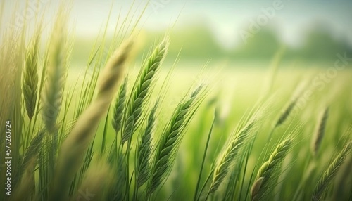 View of a Wheat Field in a Spring Summer Time  Generative AI 