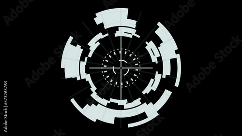 White Radial Spin Circles. HUD Elements UI Elements. HUD Concept. - sci fi spin radial circles target - hi-tech - futuristic widget