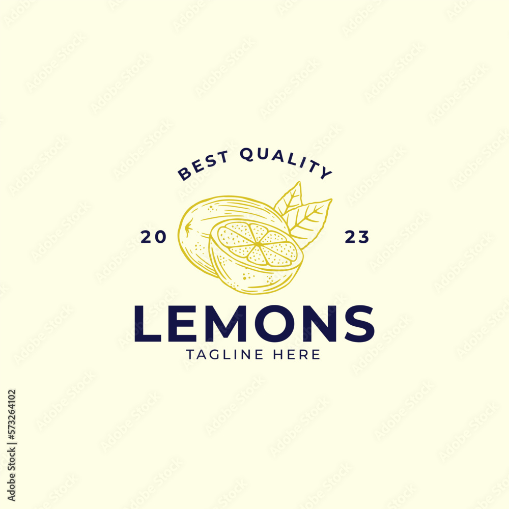 Lemon farm logo design vector template