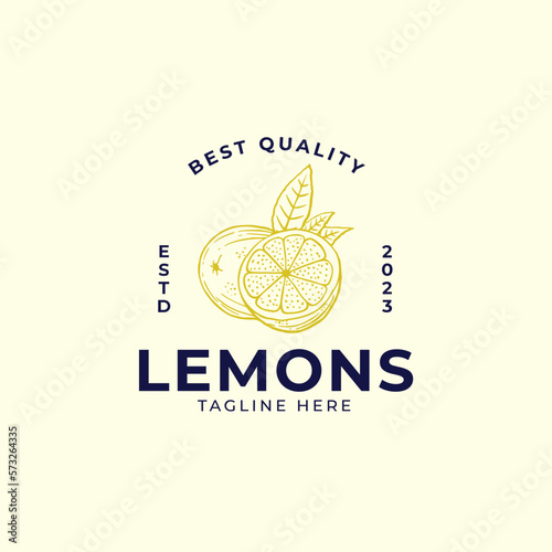 Lemon farm logo design vector template