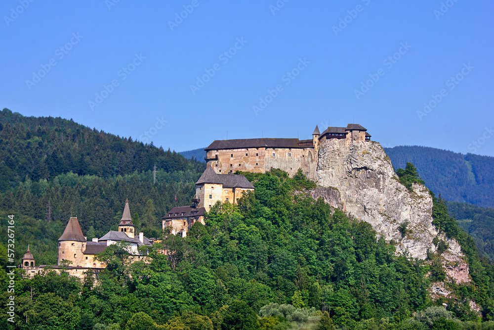 Orava Castle in Slovakia. A medieval castle on a mountain.