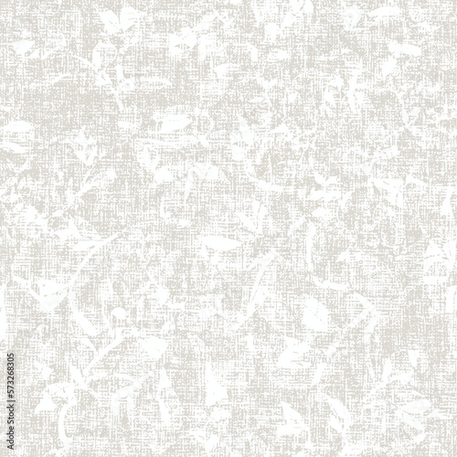 floral mottled border strip linen texture background. Summer coastal living style home decor fabric effect. wash grunge edge material. Decorative textile seamless pattern banner.