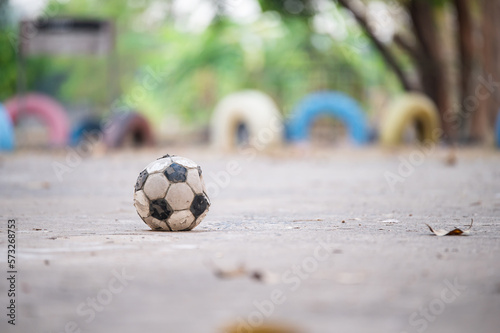 soccer ball placed on the field
