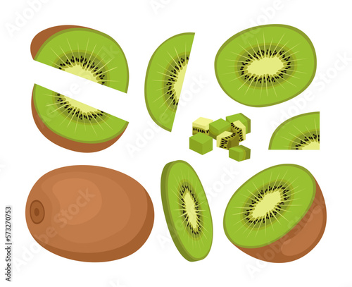 Fruit kiwi isolated on white background