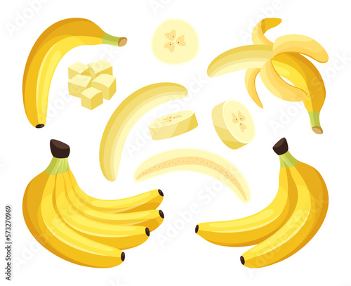 Fruit banana isolated on white background