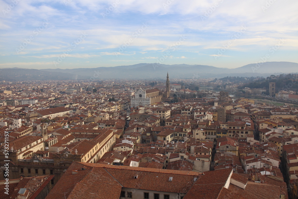 Panorama view of the old town in Florence, Italy