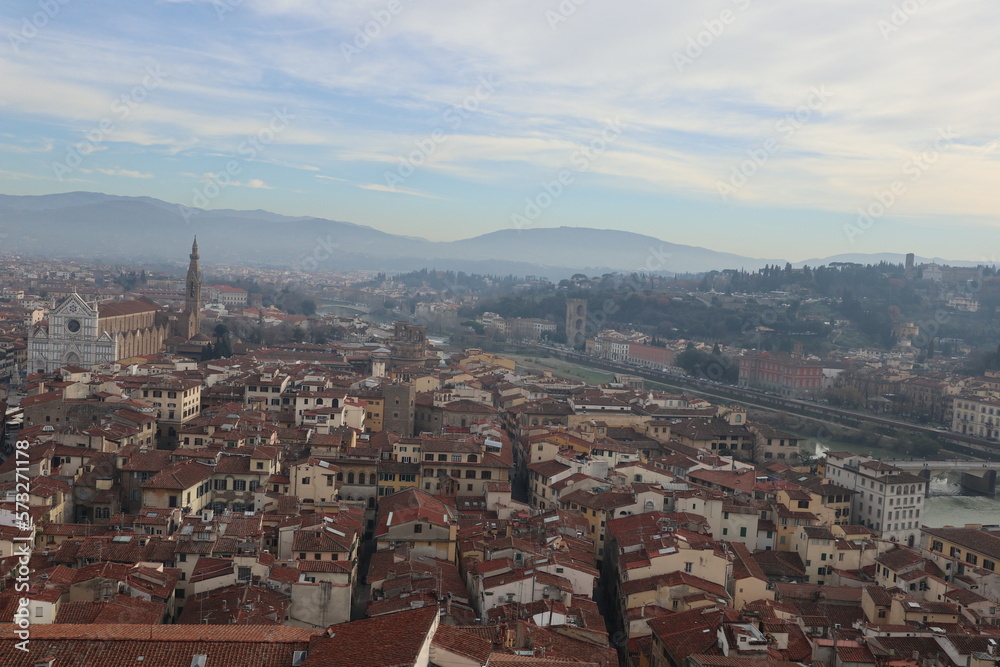 Panorama view of the old town in Florence, Italy