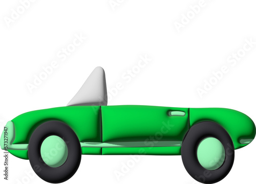 3d green cabriolet