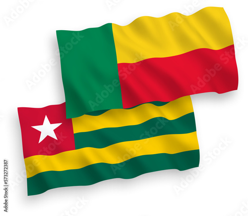 Flags of Togolese Republic and Benin on a white background