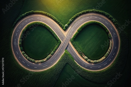 Infinite road infinity figure eight 8 endless eternity insanity going nowhere circles forever background wallpaper ongoing sustainable loop business challenges stupidity moronic journey continuous