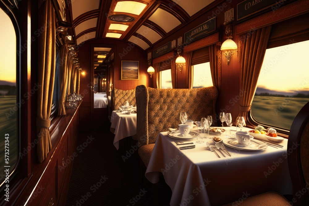 luxury dining interior of train generative ai luxury dining interior of train generative ai