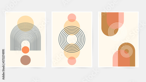 Minimal stylish cover template , Shapes set on white background. Hand draw abstract design elements in pastel colors , illustration Vector EPS 10