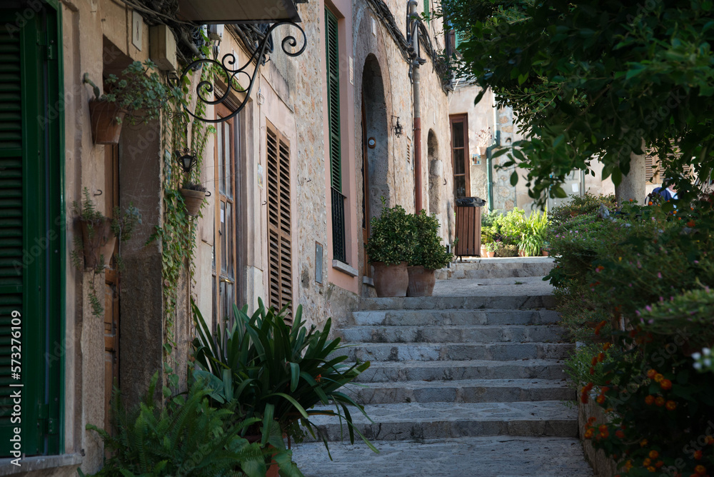 Naklejka premium The narrow street of the city of Palma de Mallorca