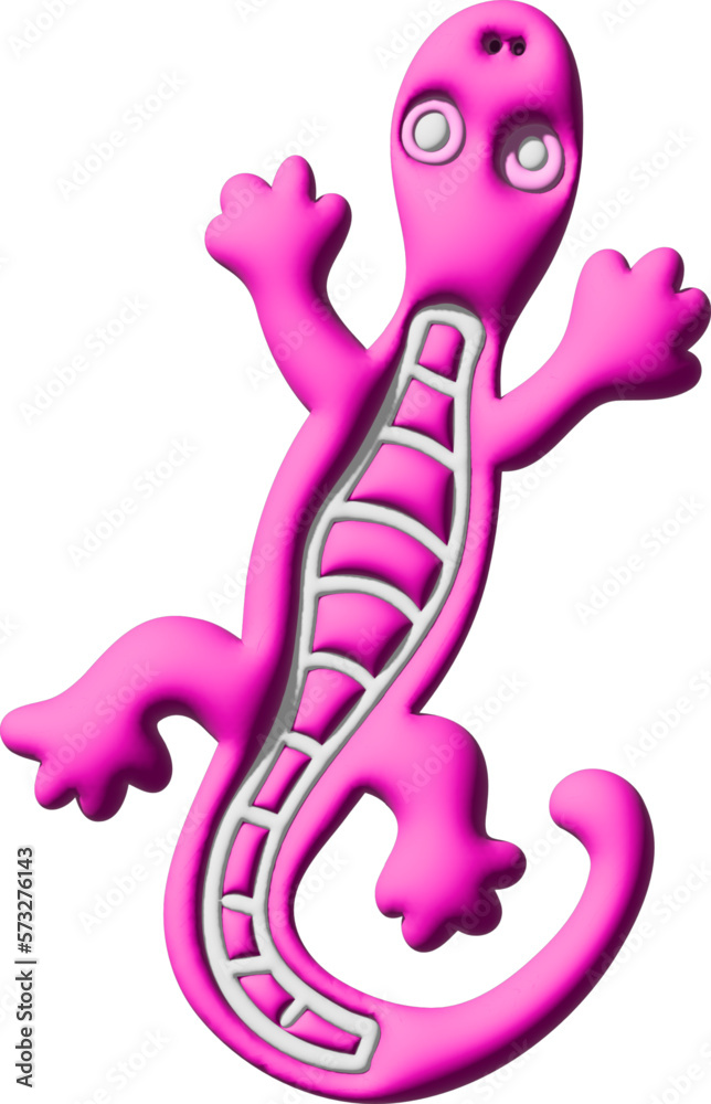 Naklejka premium 3d pink lizard