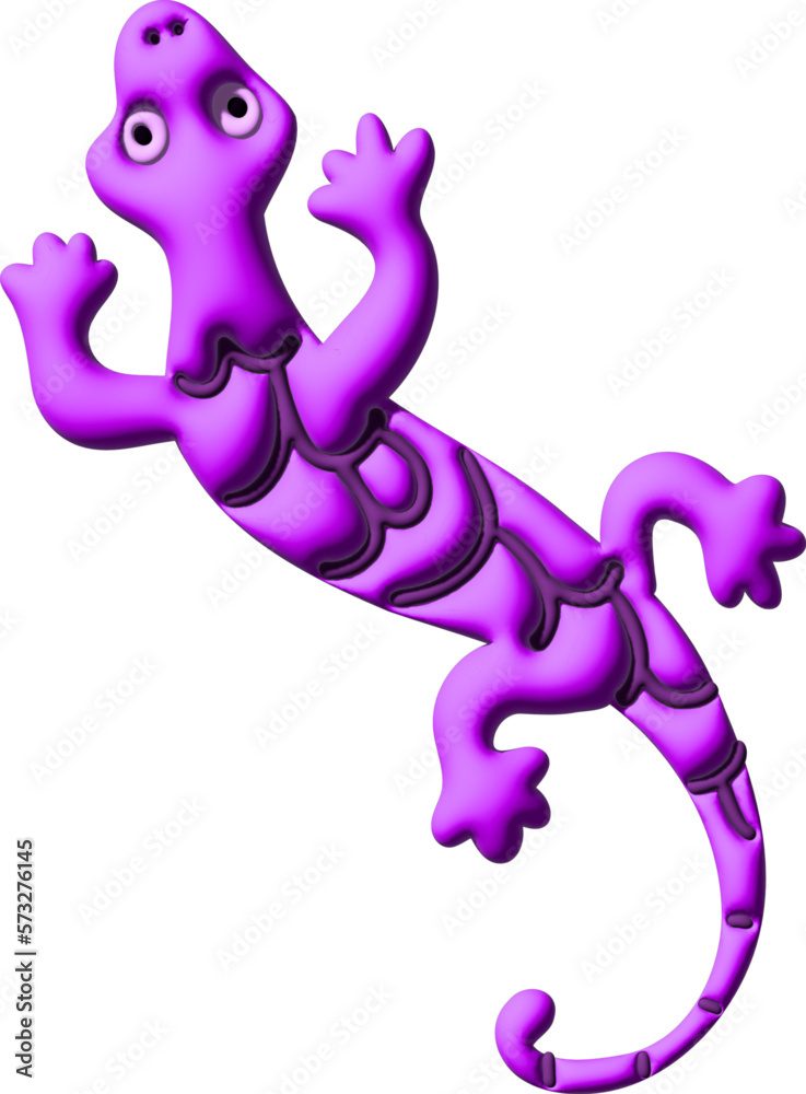 Fototapeta premium 3d purple lizard