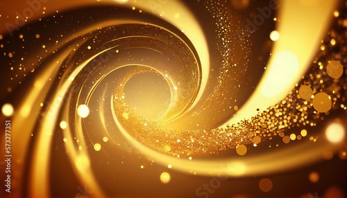 Abstract Golden Glitter Wave Background