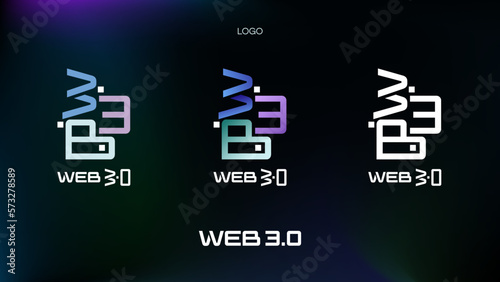Web 3.0 blockchain defi crypto logo vector