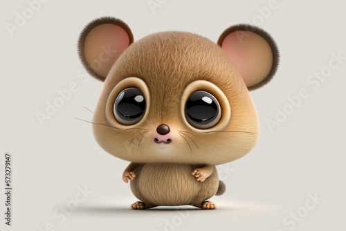 a cute adorable character  isolated on a solid background with a studio setup in a children-friendly cartoon animation generative ai 3D style Illustation  